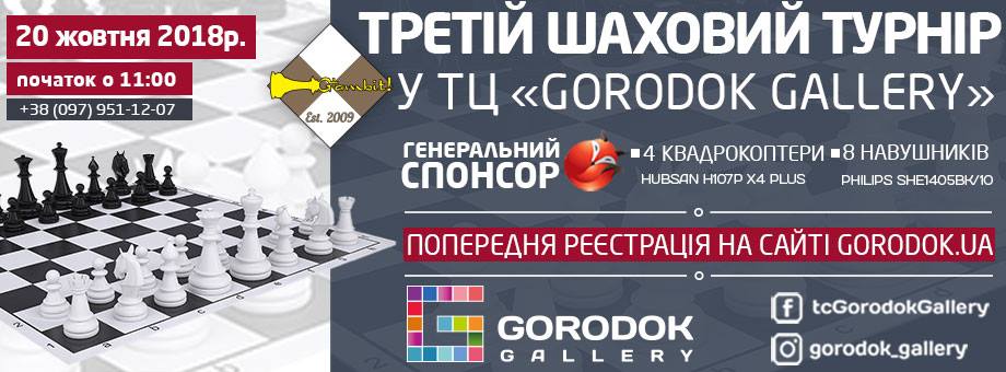 3-й Шаховий кубок  ТЦ Gorodok Gallery (20 жовтня 2018 р.)